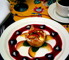 Peach and Plum Phyllo Cheesecake