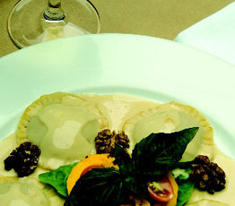 Squash Ravioli in Sherry Cream