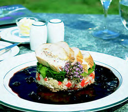 Stuffed Chicken Breasts with Blueberry-Maple Sauce