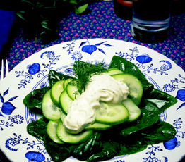 Sliced Cucumbers with Creamy Dressing