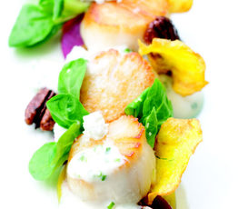 Sea Scallop, Pickled Beet and Goat's Cheese Salad with Maple Buttermilk Dressing