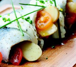 Marinated Passamaquoddy Bay Herring Fillets with Fingerling Potatoes
