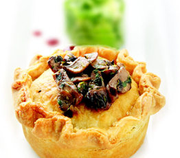 Braised Beef Brisket and Kidney Pie with Pickled Button Mushrooms