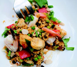 North African Couscous Paella with Shrimp and Chicken