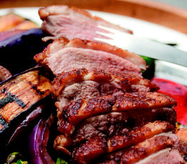 Barbecued Breast of Duck with Coconut and Grilled Vegetables