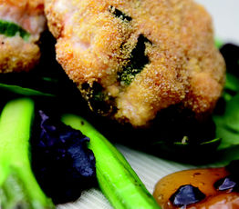 Cornmeal-Crusted Salmon Cakes with Apricot and Currant Chutney