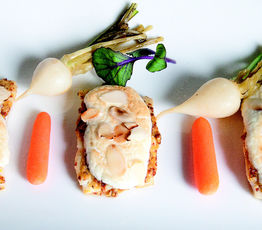 Haddock with Almond Puff Topping