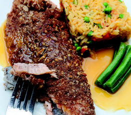 Pecan-Crusted Trout with Orange-Whisky Sauce