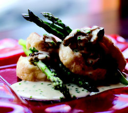 Asparagus and Smoked-Oyster Crumpets