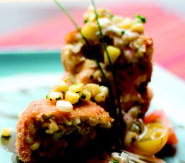 Smoked Line-Caught Haddock Cakes with Sweet Corn and Tartar Sauce