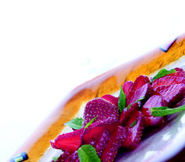 Nova Scotia Ice Wine-Macerated Strawberries with Mint