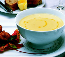 Celery Root Soup with Oyster Fritters