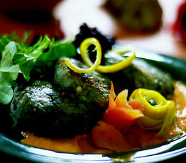 Smoked Salmon, Potato and Portobello Mushroom Cakes