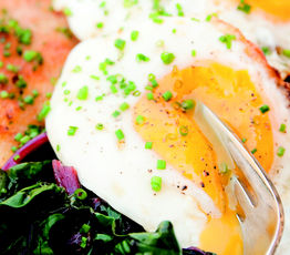 Pork Schnitzel with Fried Free-Range Egg, Swiss Chard and Brown Butter