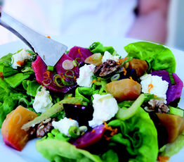Roasted Beet, Walnut and Goat Cheese Salad