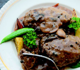 Stuffed Burger Bundles with Mushroom Sauce
