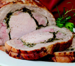 Porcetta (Boneless loin and rib roast of pork with fresh herbs)