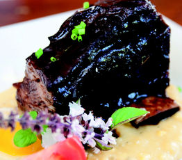 Glazed Beef Short Ribs with Roast Corn Polenta
