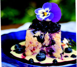 Blueberry Bread Pudding with Lemon Curd