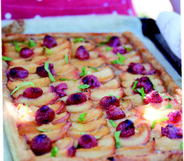 Peach Melba Galette with Nutmeg Whip