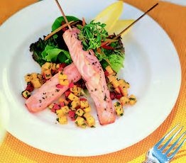 Sweet-and-Sour Salmon with Mango Relish
