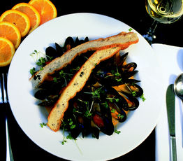 Mussels Steamed in thai Citrus and Coconut Broth