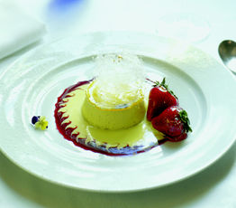 Creme Brulee with Toffeed Strawberries