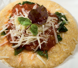 Polenta Florentine with Three Cheeses