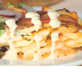 Potato Pie with Maple Bacon Sauce