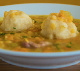 Split Pea and Ham Soup with Dumplings