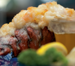 Shrimp and Scallop Stuffed Lobster Tails