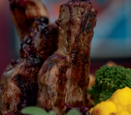 Nova Scotia Lamb with Cranberry-Blueberry Compote