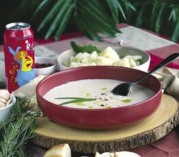 Roasted Cauliflower Bisque with Parmesan and Chives