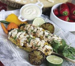 Cuban Inspired Summer Corn with Parmesan Aioli