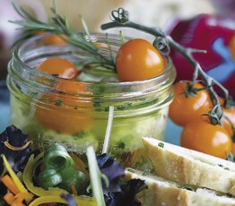 Mason Jar Halibut Pot-au-Feu with Crostini