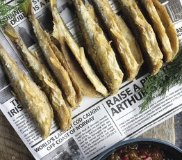Pan-Fried fisher's Pond Smelts with Sweet Pepper-Star Anise Chow