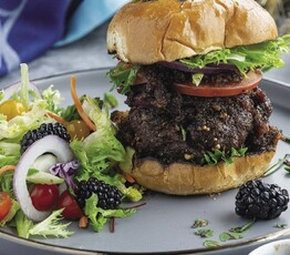 Barbequed Bison Burger with Vidalia Onion Jam
