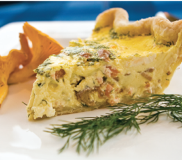 Chanterelle Mushroom and Smoked Salmon Quiche