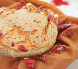 Chèvre Soufflés with Spiced Cranberry Vinaigrette