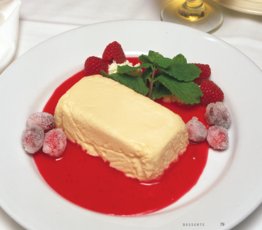 Maple Syrup Mousse With Cranberry Coulis