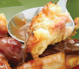 Cranberry Bread and Butter Pudding with Caramel Sauce