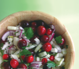 Poached Salmon Fillet with Cranberry and Fennel Relish