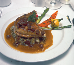 Roast Breast of Pheasant in a Dried-Cranberry Jus