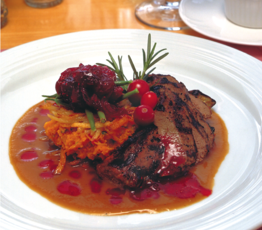 Grilled Venison with Cranberry Chutney