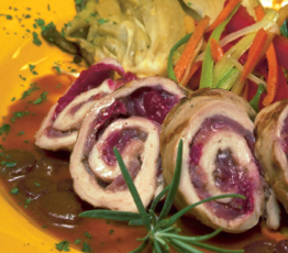 Pork Tenderloin Stuffed with Red Onion and Cranberry Confit