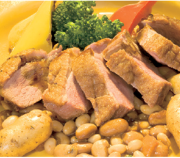 Brome Lake Duck Breast with Five-Bean Cassoulet