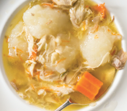 Fricot aux Poutines Râpées/ Chicken Fricot with Potato Dumplings