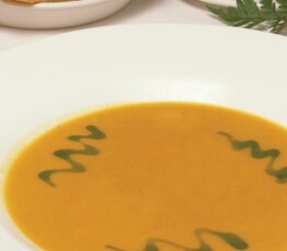 Roasted Butternut Squash Soup with Maple Cream