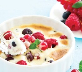 Maple Sabayon on Marinated Berries