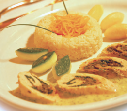 Salmon Roulade with Dill Sauce